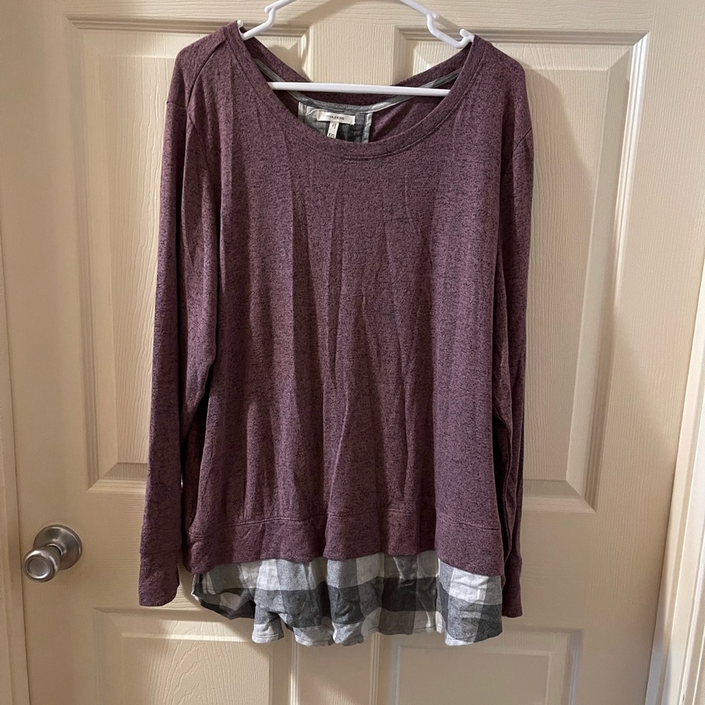 Maurices Top; Size XXL; Purple/Gray; Never Worn